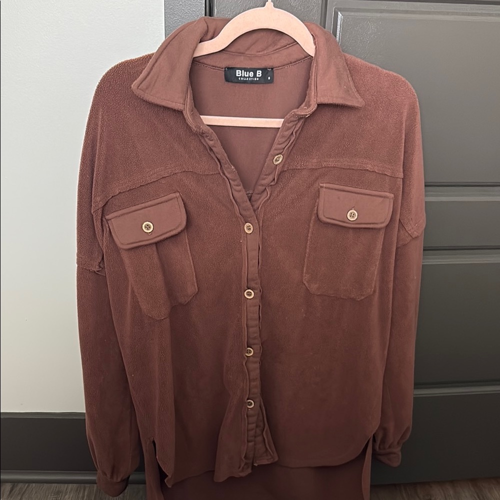 Blue B Women's Brown Teddy Jacket